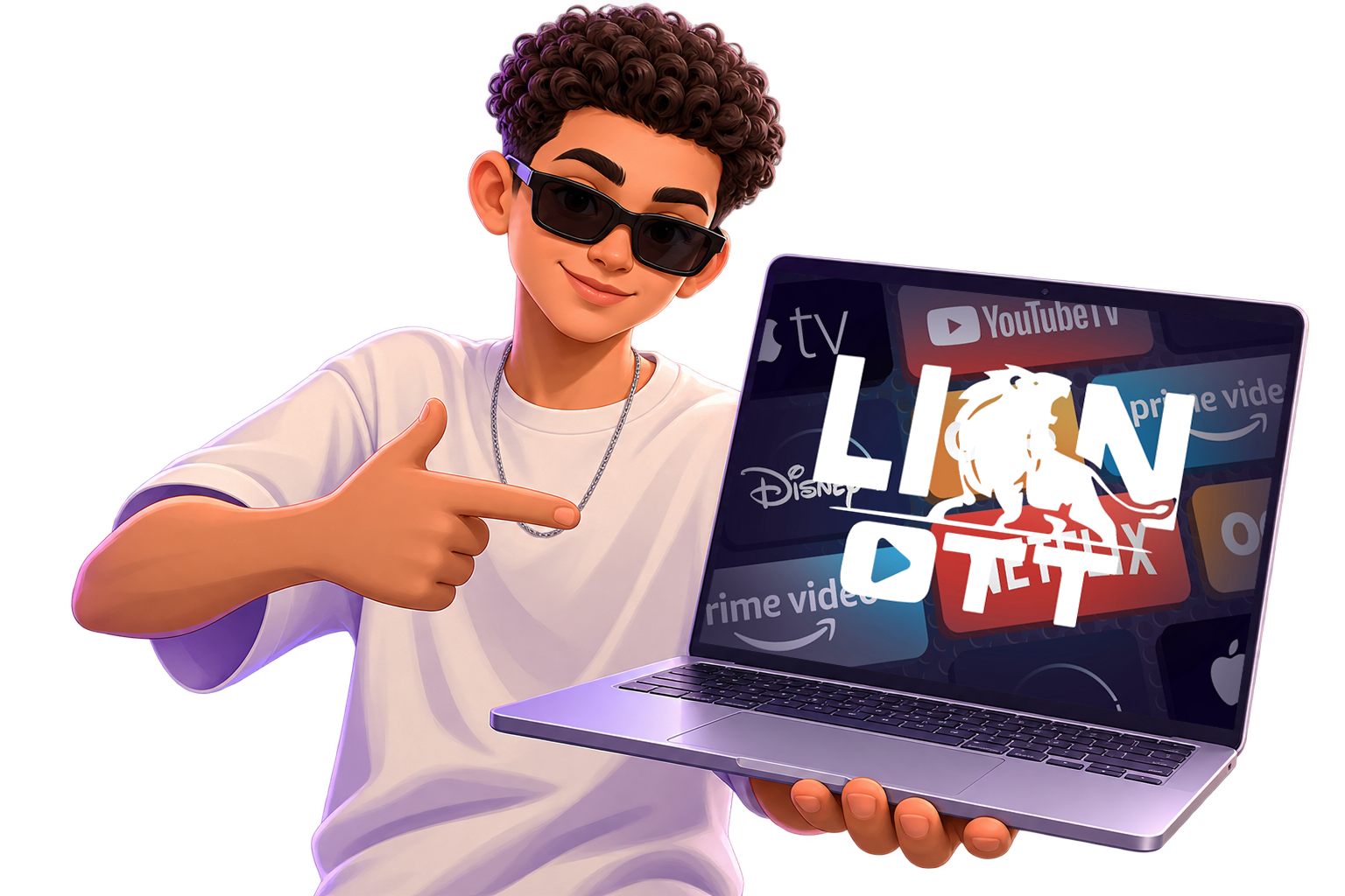 Lion IPTV reseller presenting the platform on a laptop