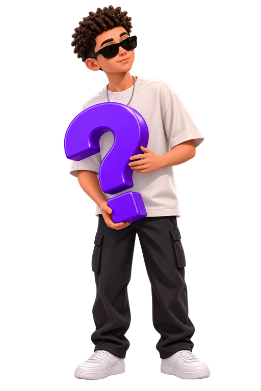 Lion IPTV Panel character holding a purple question mark